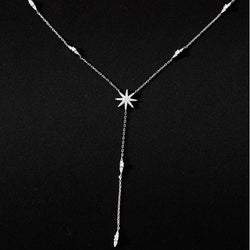 Collier Pendentif en Argent 925 avec Zircon en Forme d'Étoile – Élégance et Raffinement