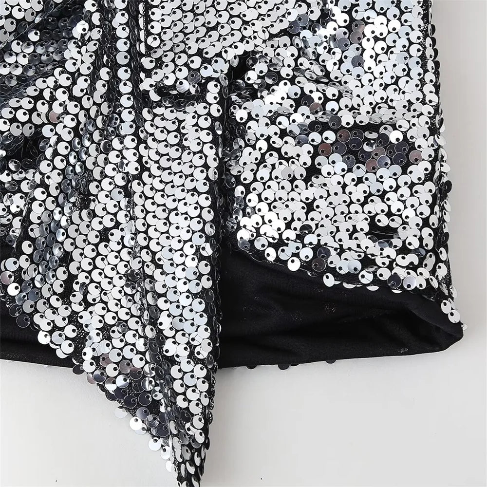 Jupe courte à paillettes