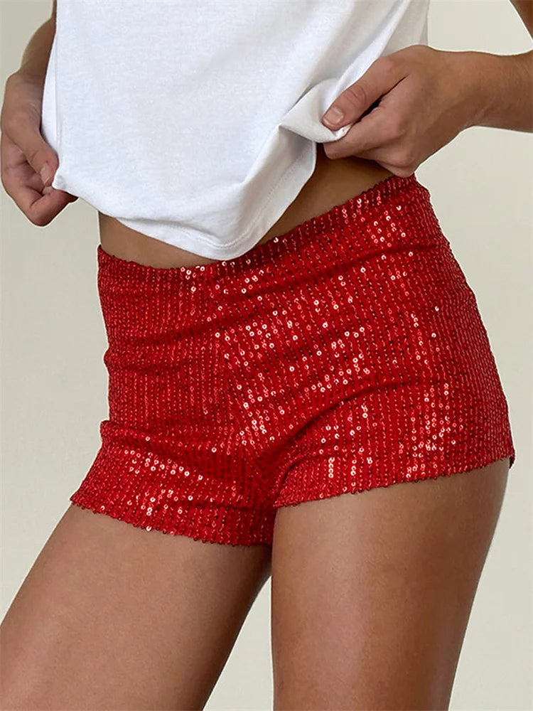 Short femme à paillettes