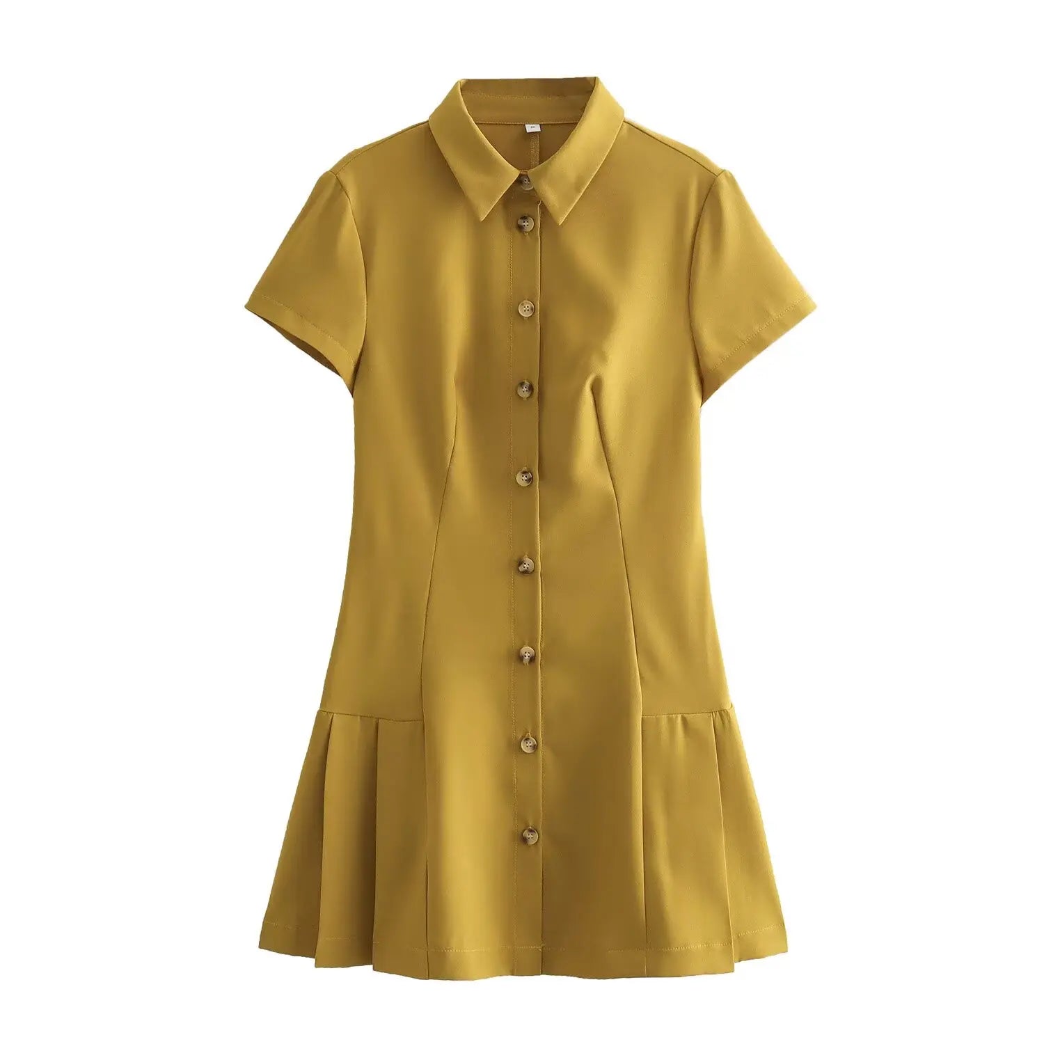 Robe Mini Plissée à Col Roulé - Style Bureau Femme