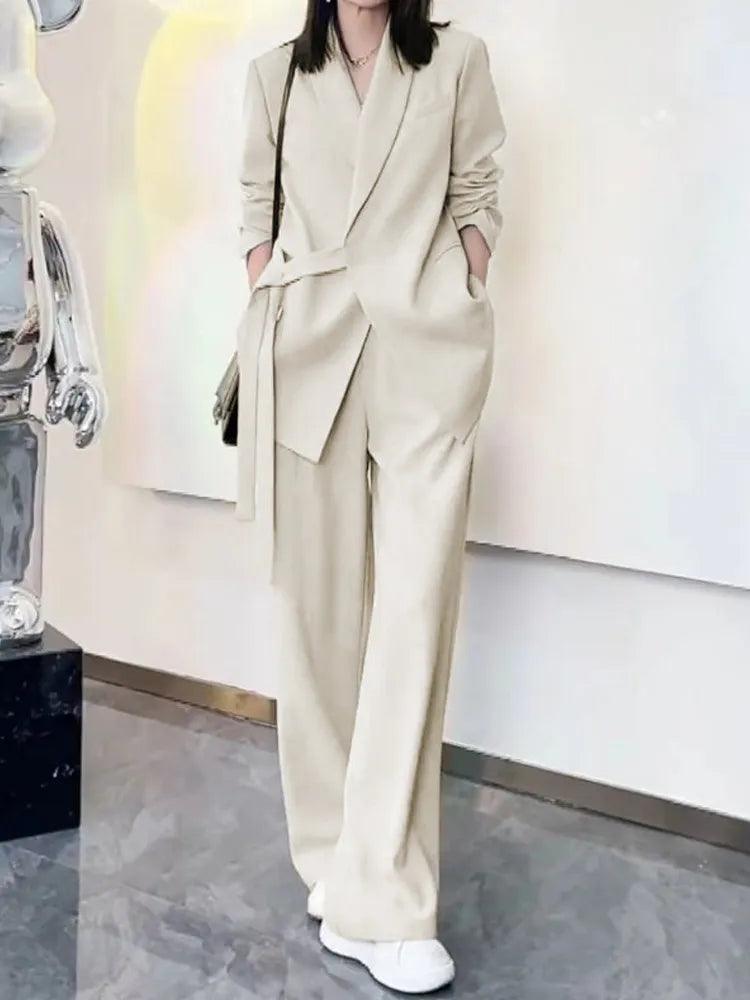 Ensemble blazer et pantalon large