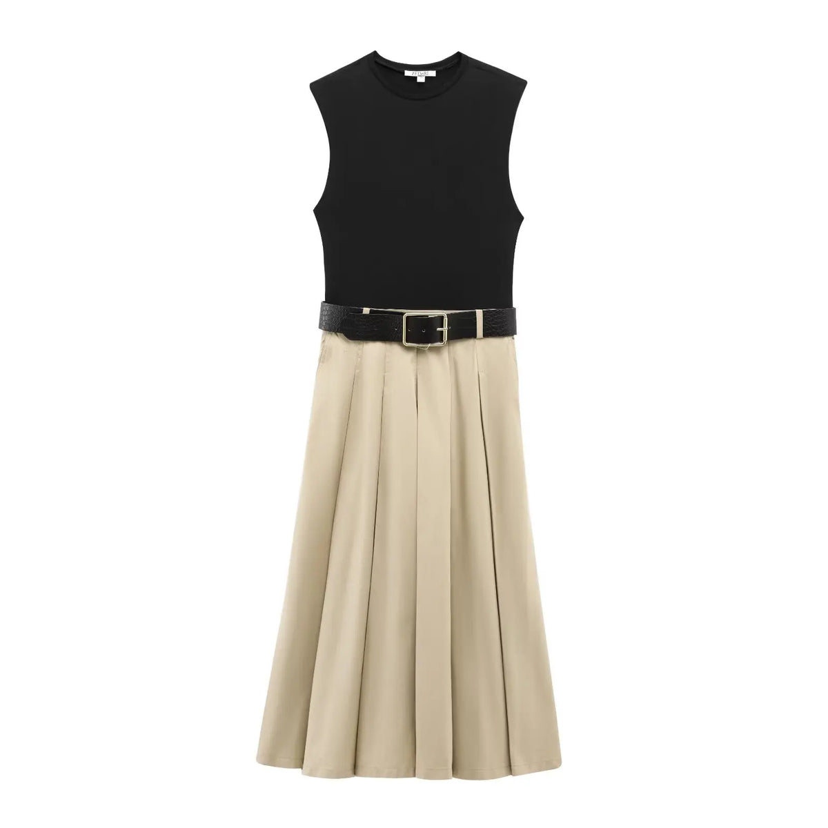 Robe Midi Plissée avec Sashes - Style Décontracté Femme