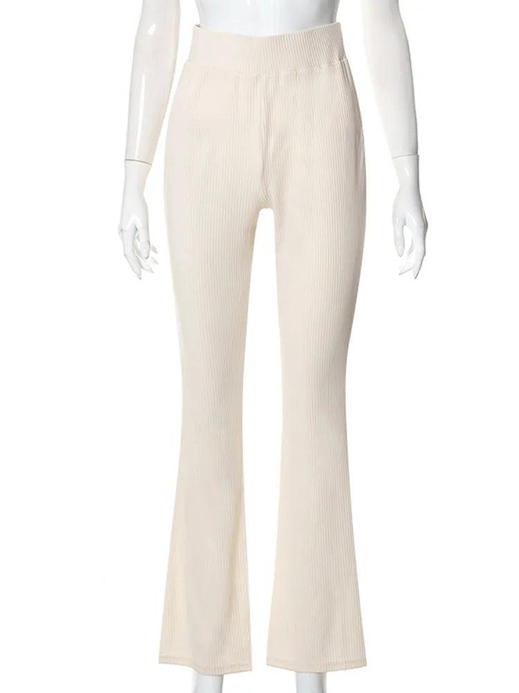 Pantalon évasé en velours côtelé – kaki