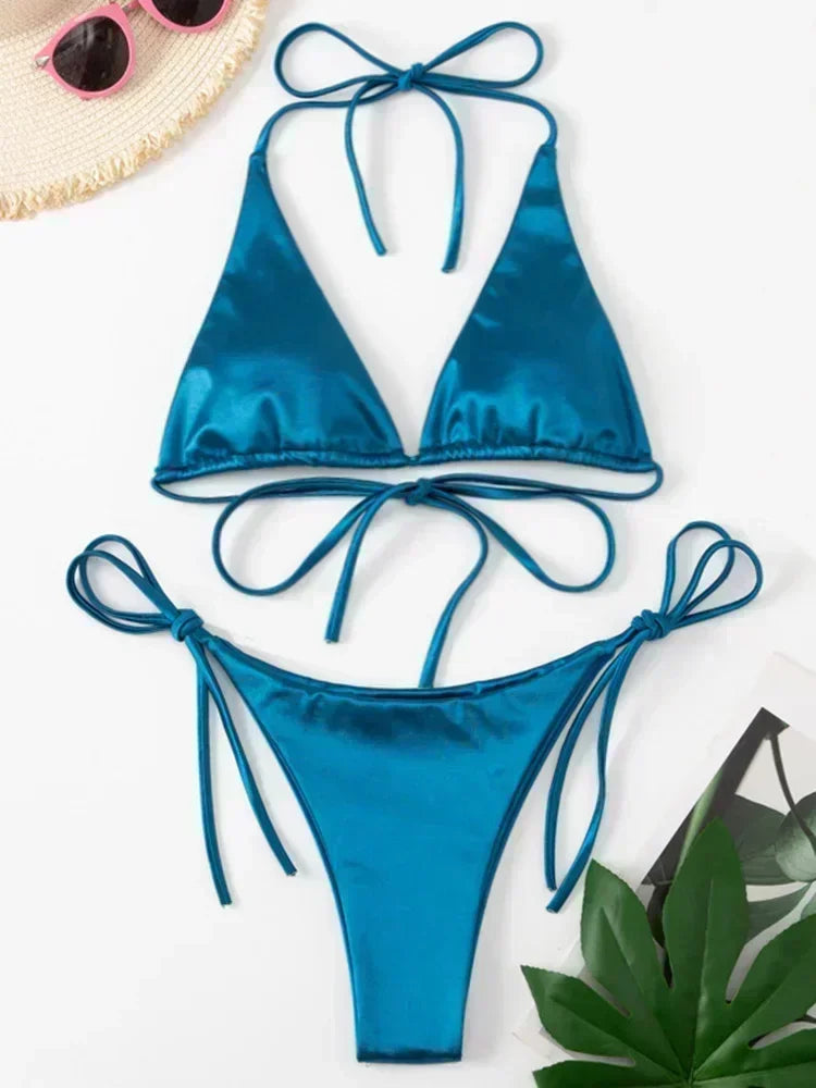HaloCurve – Bikini à col licou avec anneau décoratif