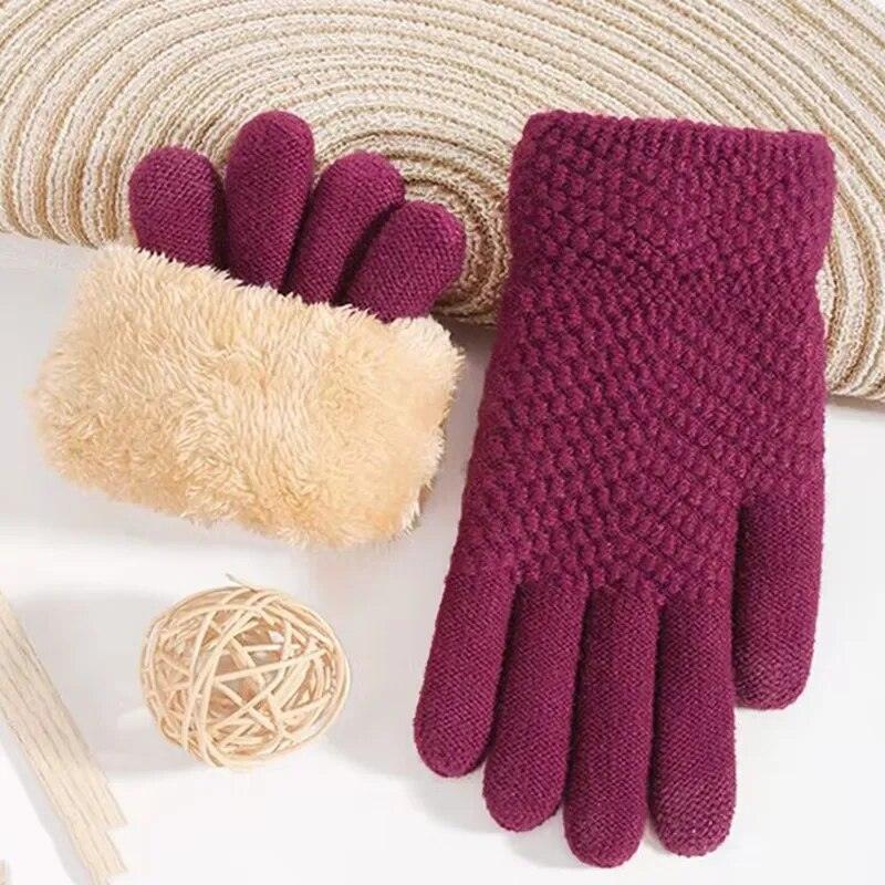 Gants en maille unis