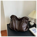 Grand sac cabas en simili cuir – café