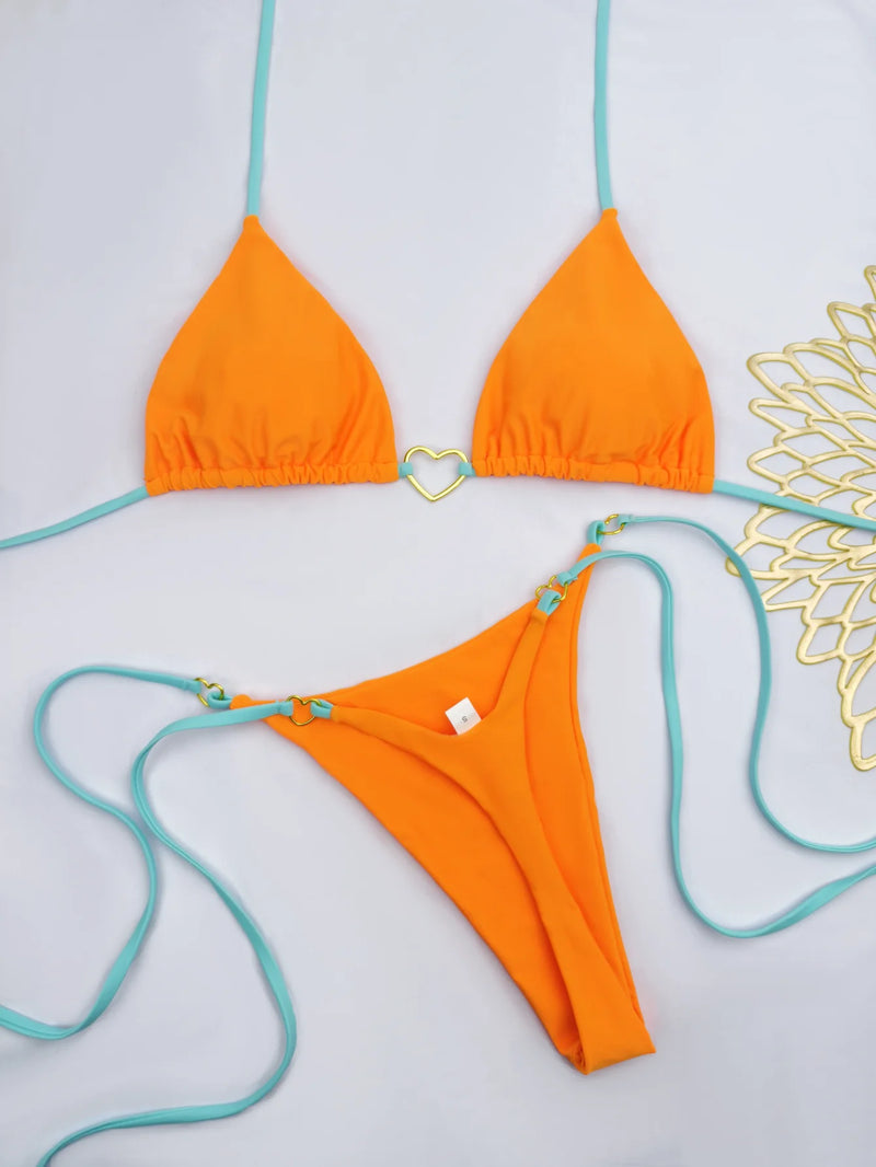 Éclat Rosé – Bikini à lacets deux pièces