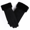 Gants d'hiver doux doublés – noir