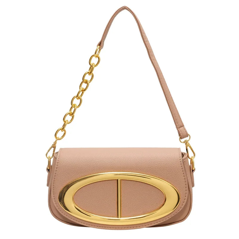 Sac selle à bandoulière chaîne – kaki