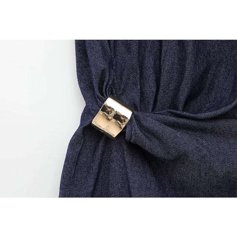 Robe Midi Plissée - Style Décontracté Femme