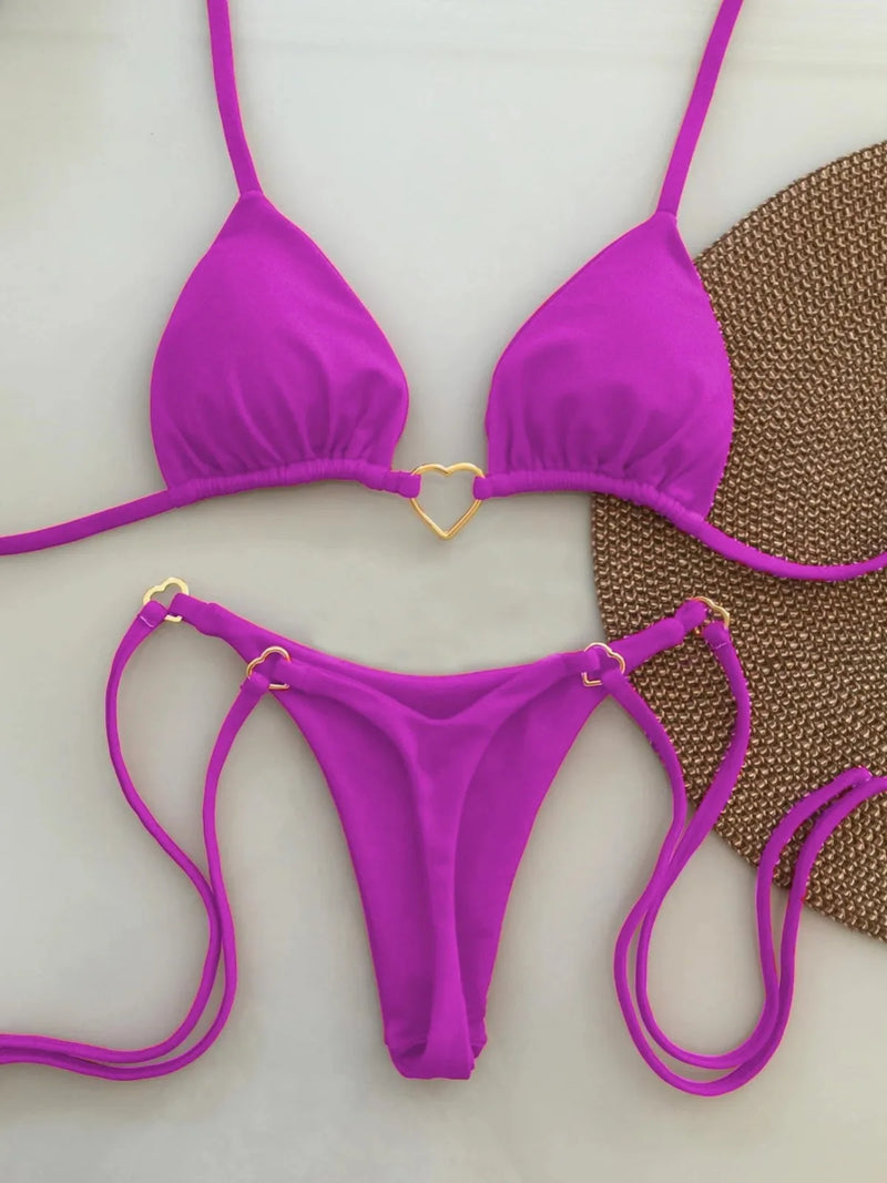 Éclat Rosé – Bikini à lacets deux pièces