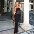 Robe longue moulante ajourée