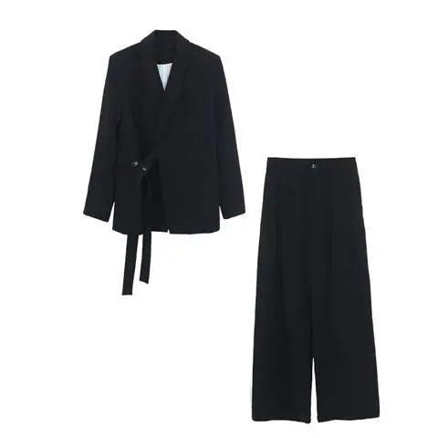 Ensemble blazer et pantalon large – ensemble noir