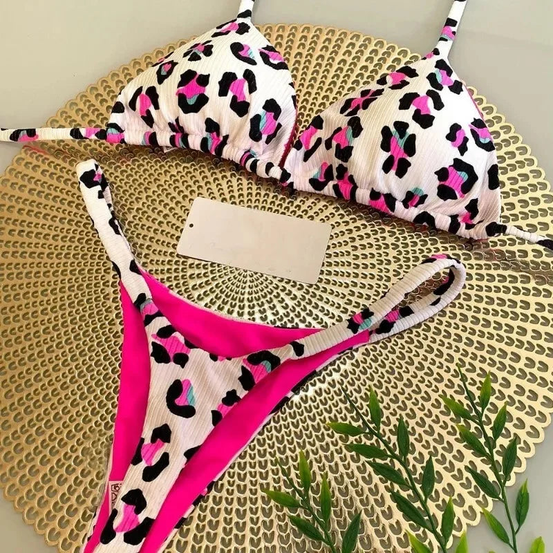 Instinct Léopard – Bikini Imprimé Sauvage à Lacets