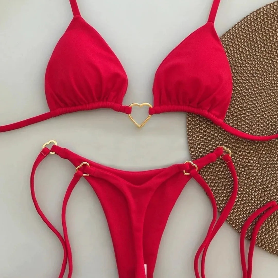 Éclat Rosé – Bikini à lacets deux pièces