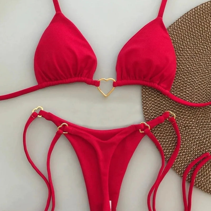 Éclat Rosé – Bikini à lacets deux pièces