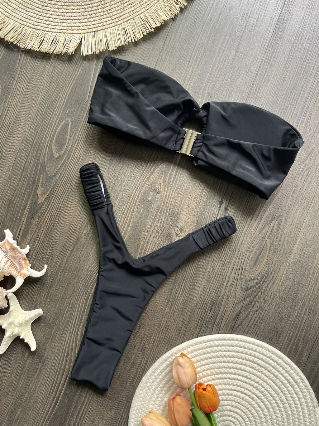 Soleil Doux – Bikini Tricot Uni Deux Pièces