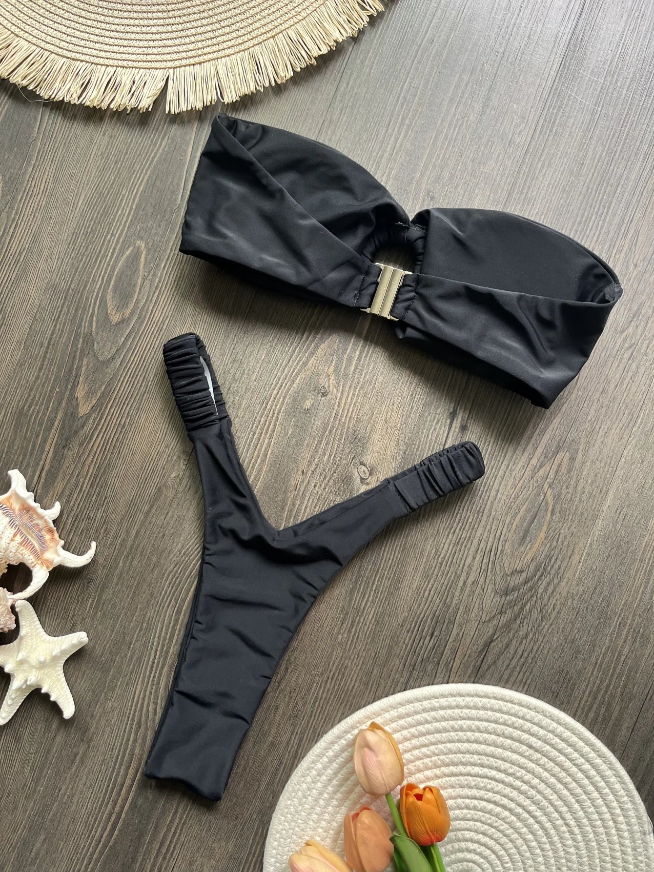 Soleil Doux – Bikini Tricot Uni Deux Pièces