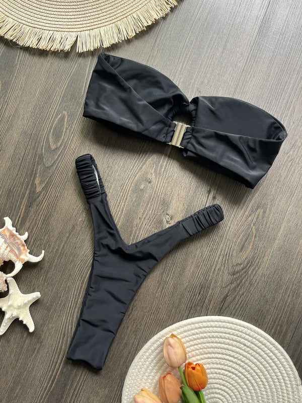 Soleil Doux – Bikini Tricot Uni Deux Pièces