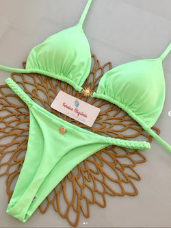 SoleilPur – Bikini bandeau uni à nouer