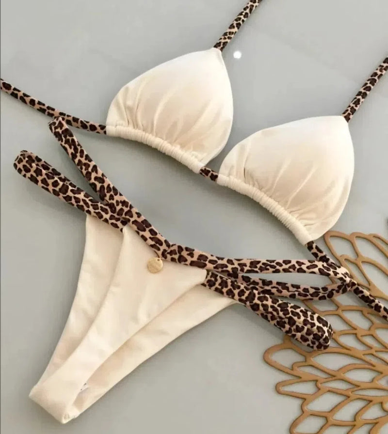 Instinct Léopard – Bikini Imprimé Sauvage à Lacets