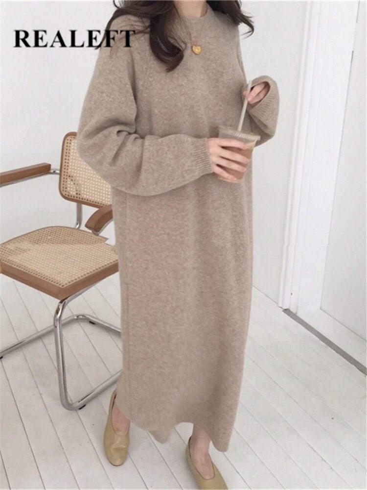 Robe pull longue en maille