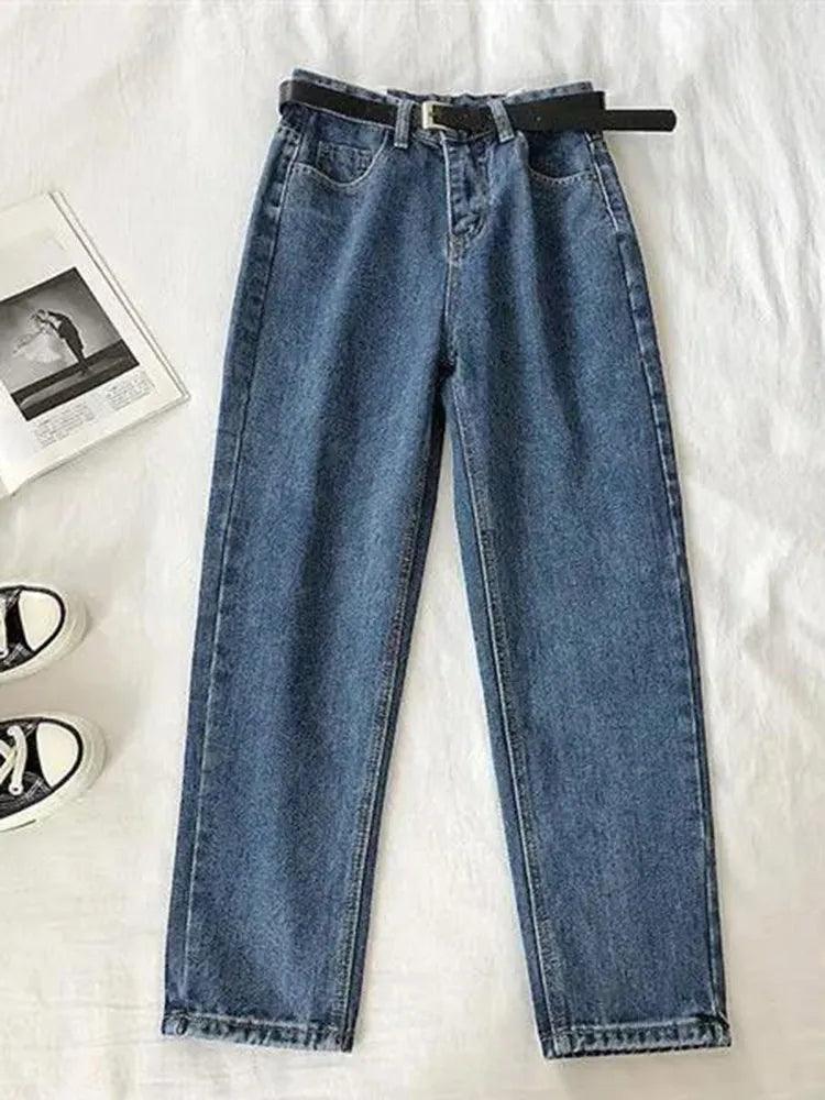 Jean carotte taille haute longueur cheville – bleu gris