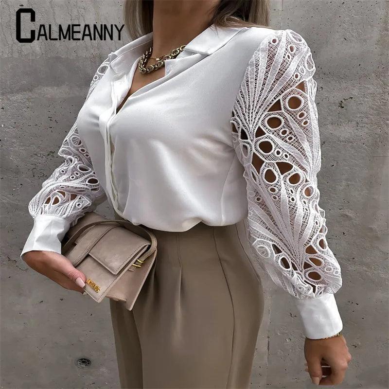 Haut Vintage en dentelle d'été et d'automne - Eleganceparis 