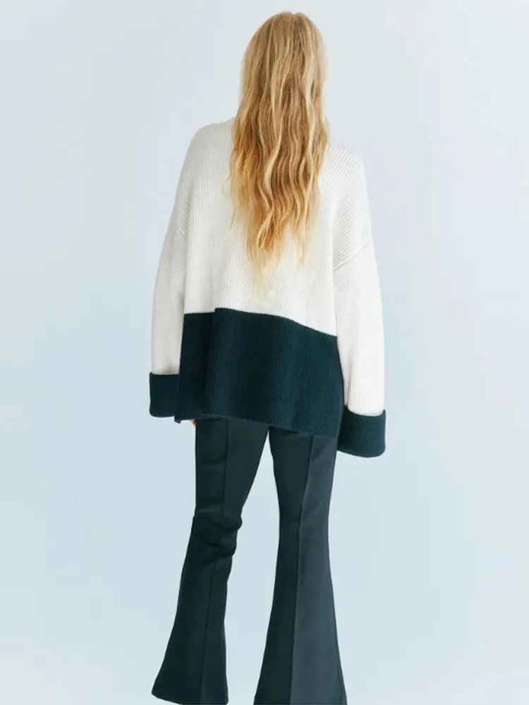 Pull matelassé monochrome, col roulé - Eleganceparis 