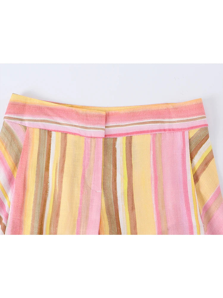 Pantalon large rayé