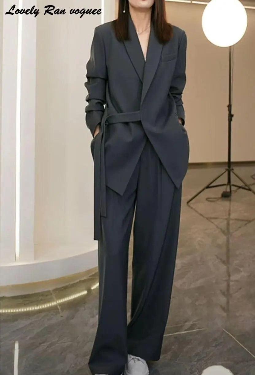 Ensemble blazer et pantalon large