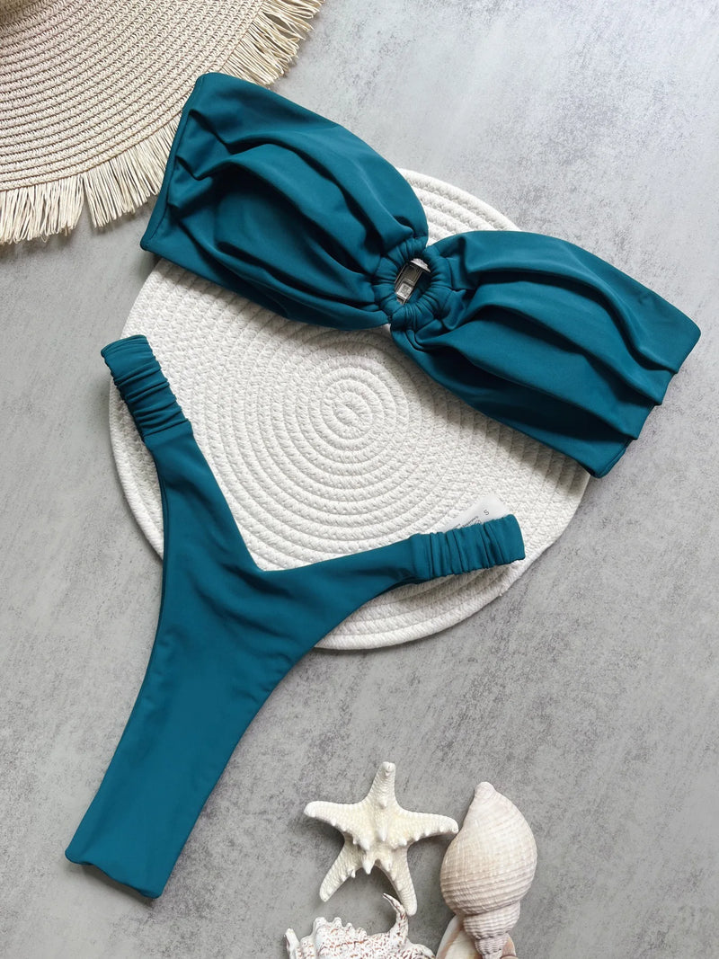 Soleil Doux – Bikini Tricot Uni Deux Pièces