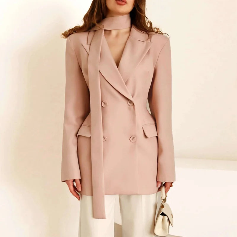 Blazer femme double boutonnage – Élégance High Street