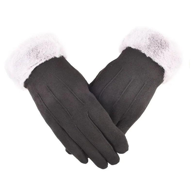 Gants d'hiver doux doublés – noir