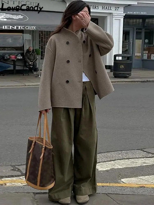 Veste à double boutonnage en laine - Eleganceparis 