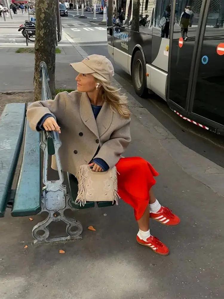 Veste à double boutonnage en laine - Eleganceparis 