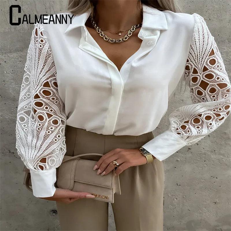 Haut Vintage en dentelle d'été et d'automne - Eleganceparis 