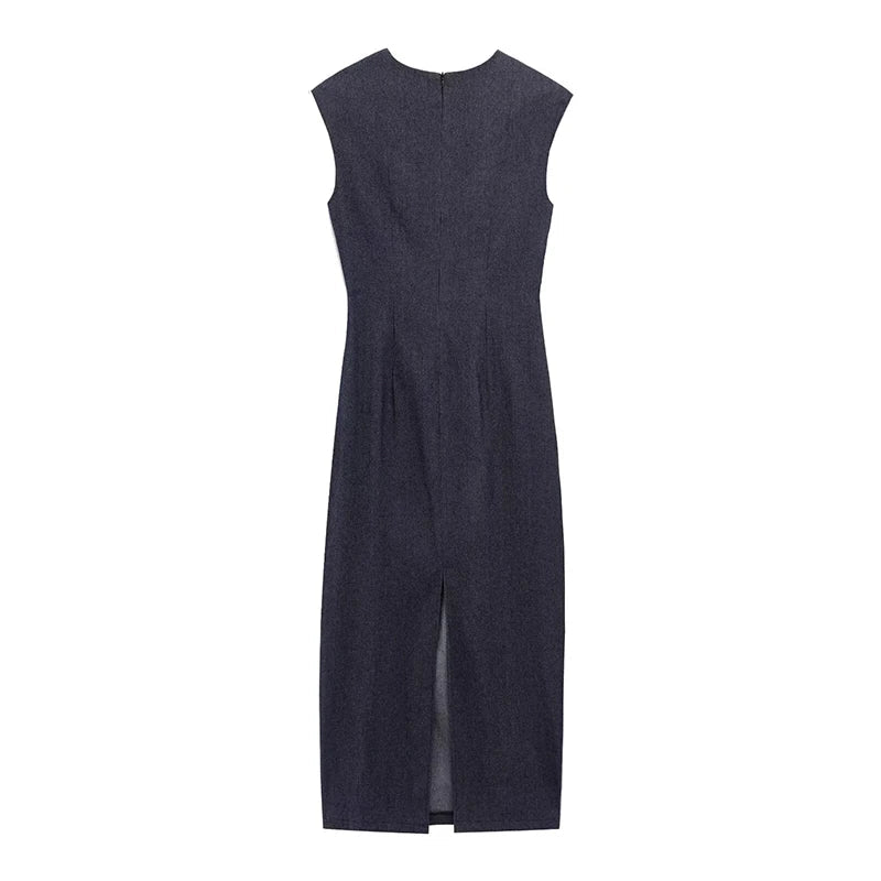 Robe Midi Plissée - Style Décontracté Femme