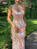 Robe longue dos nu fleurie Koï