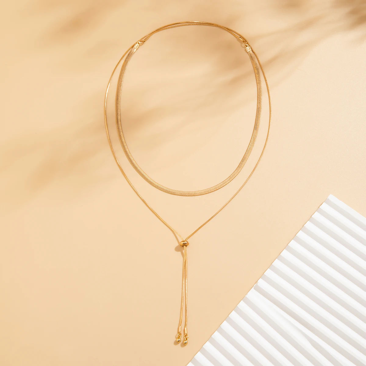 Collier double rang à maille plate – vue 3