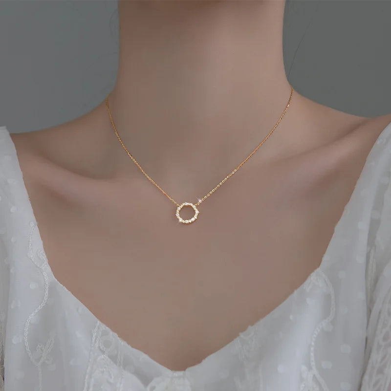Collier pendentif cercle scintillant – vue 3