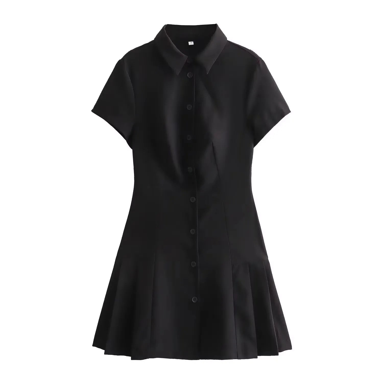 Robe Mini Plissée à Col Roulé - Style Bureau Femme