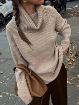 Pull col roulé camel