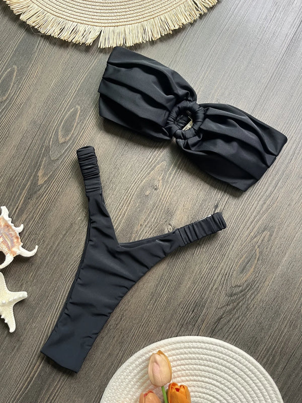 Soleil Doux – Bikini Tricot Uni Deux Pièces