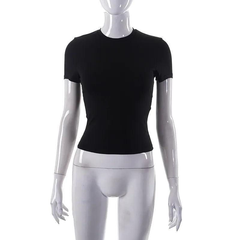 T-shirt court basique manches courtes – noir