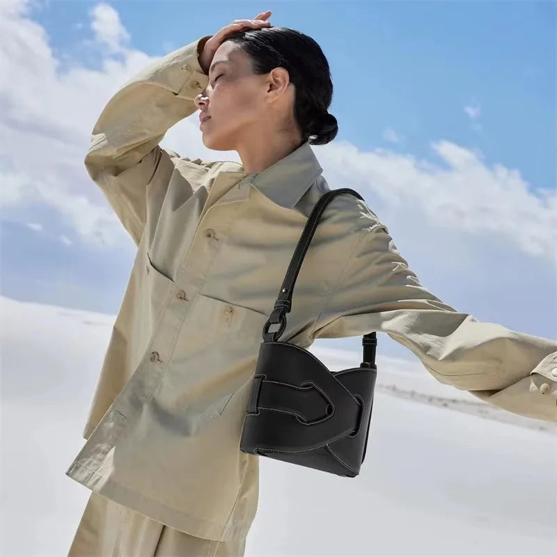 Sac tressé torsadé en simili cuir – vue 4