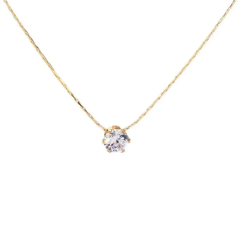 Collier solitaire sur chaîne fine – vue 4