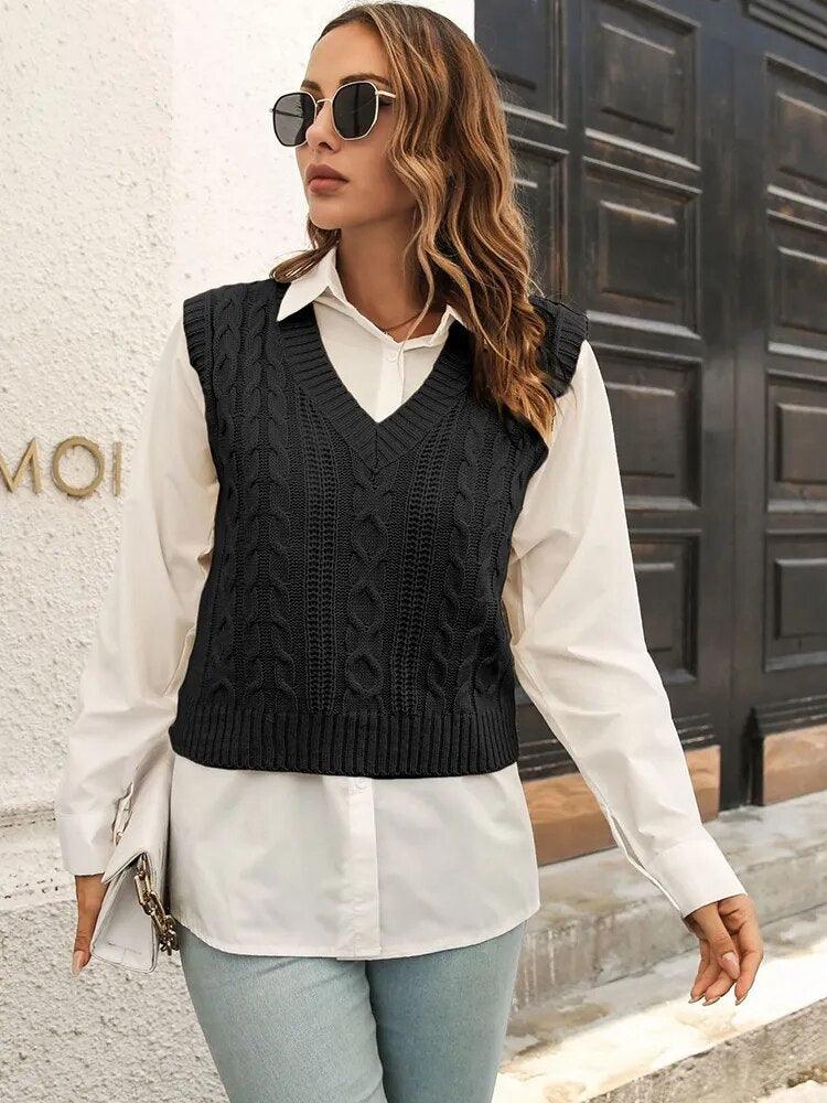 Gilet tricoté (+3 couleurs) - Eleganceparis 