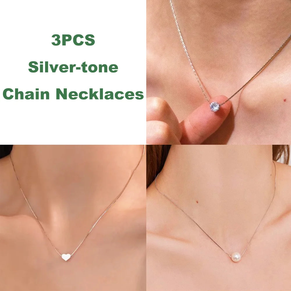 Collier point lumineux zircon