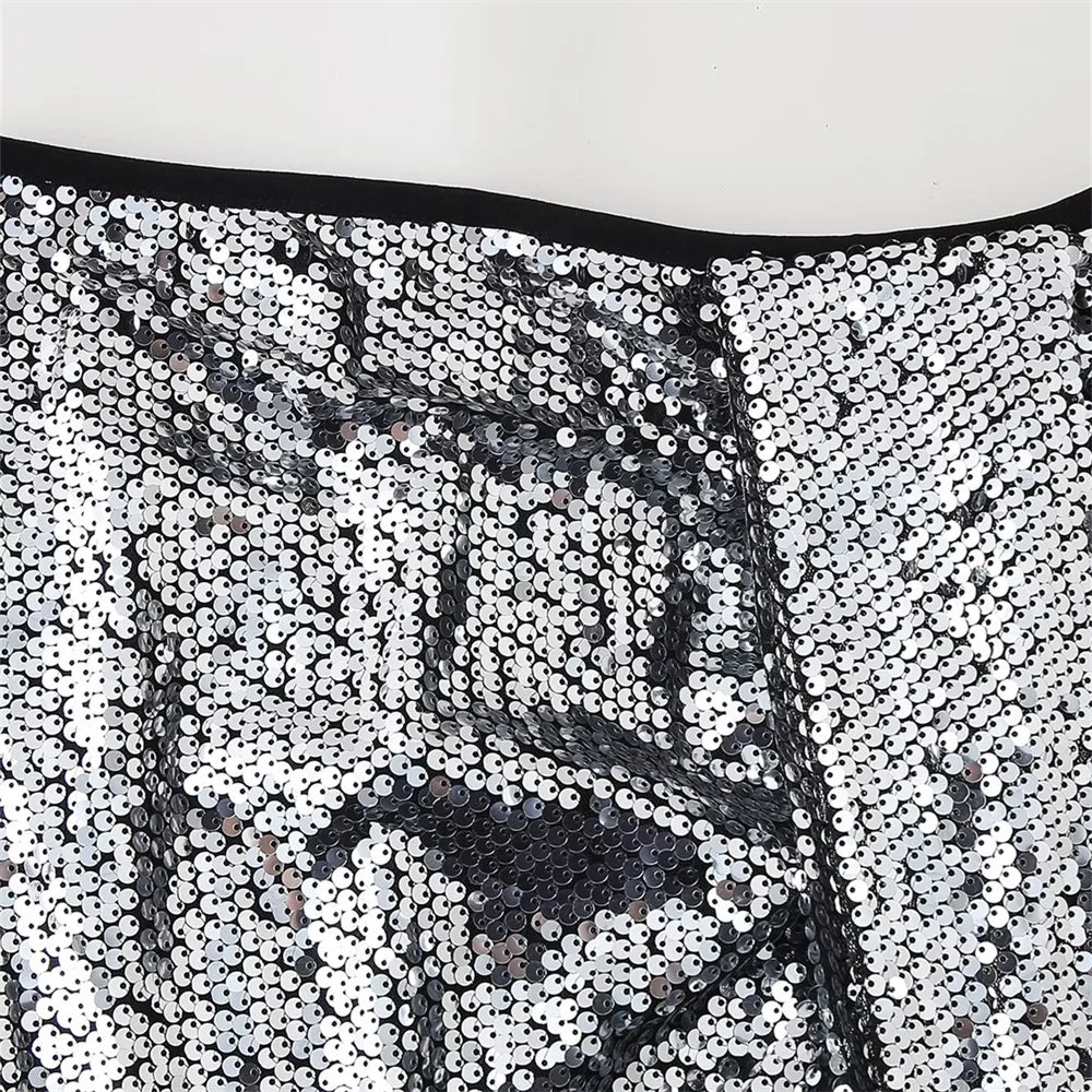 Jupe courte à paillettes
